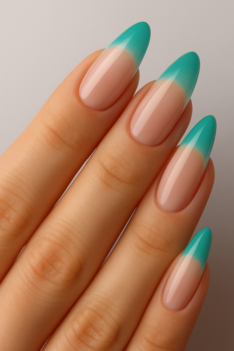 Turkuaz Ombre nail art